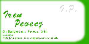 iren pevecz business card