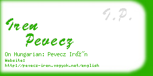 iren pevecz business card